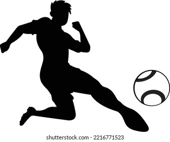 Football player sihouette vector art and illustration