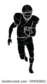 football player silhouette. American football Vector illustration.