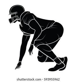 football player silhouette. American football Vector illustration.