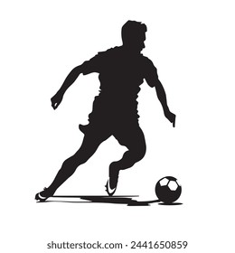 Football player silhouette black and white 02