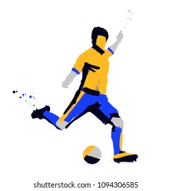 Football player silhouette. Vector illustration on a white background. Sport concept.