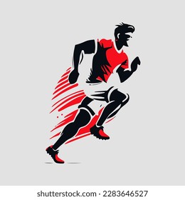 football player silhouette vector illustration. American football player silhouette. Rugby player vector illustration. Sport player vector illustration.