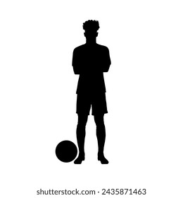 Jugador de fútbol, silueta, ilustración vectorial