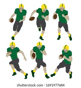 Football player silhouette vector set design sports