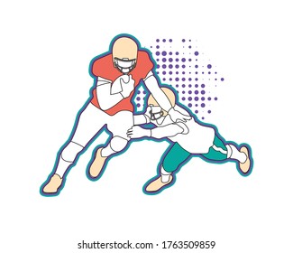 Football player silhouette vector set design sports