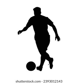 Football Player Silhouettes on White.