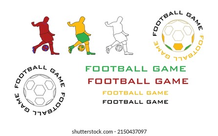 football player, soccer ball,logo, design elements.vector illustration.high quality.textiles,wallpaper,print,for your business