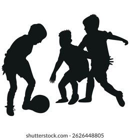 Football player soccer field running and kicking ball during dynamic sports outdoor stock vector photo black and white eps ai illustrate silhouette graphic design background template