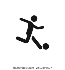 Football player and soccer isolated icon vector template and silhouette. Team sport athlete logo