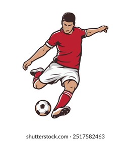 Football player, soccer, isolated vector silhouette. Team sport athlete logo
