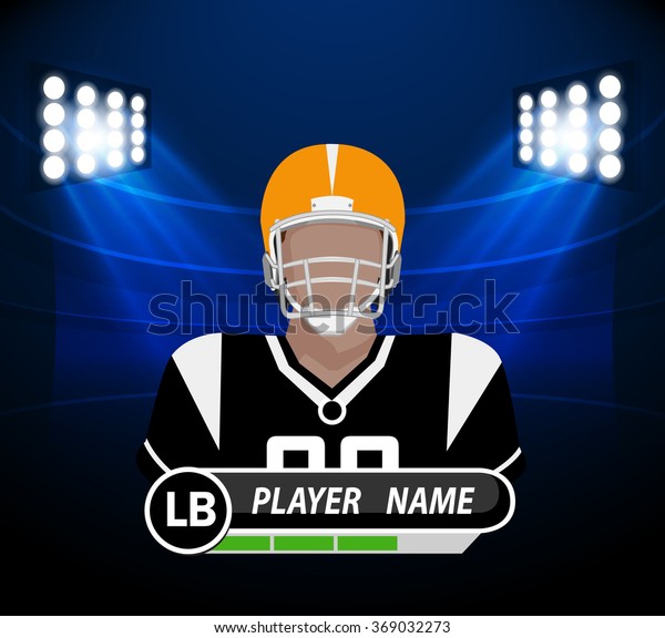 Football Player Spotlight Stock Vector (Royalty Free) 369032273