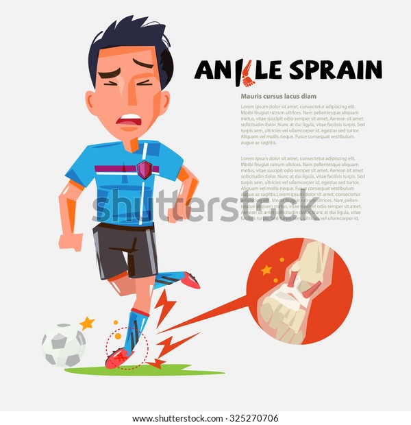 足首を捻挫したサッカー選手 文字デザイン トレーニング中のけが ベクターイラスト のベクター画像素材 ロイヤリティフリー