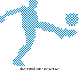 football player from squares. Color can be changed in one click - Vector 