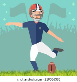 football player in the stadium - flat design vector