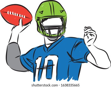 football player throwing ball vector illustration