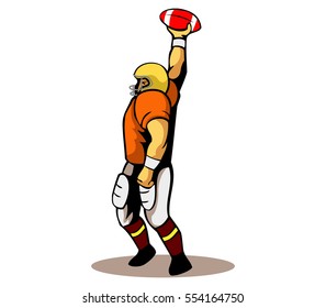 Football Player Touchdown Pose