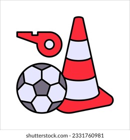 football player training icon. simple outline style sport symbol. vector illustration on white background