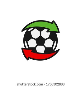 Football player transfer icon vector illustration