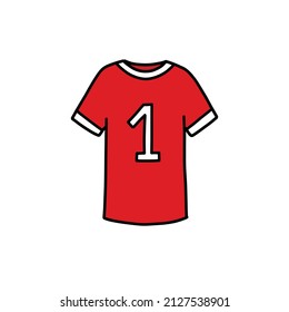 football player uniform doodle icon, vector illustration