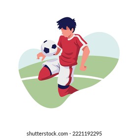 football player vector drawing illustration