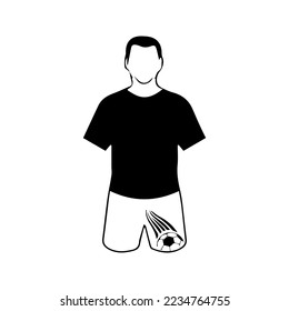 football player vector icon with ball on pants logo
