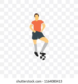 Football player vector icon isolated on transparent background, Football player logo concept