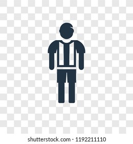 Football player vector icon isolated on transparent background, Football player transparency logo concept
