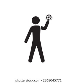 Football player vector icon. Symbol in Line Art Style for Design, Presentation, Website or Apps Elements, Logo. Pixel vector graphics - Vector