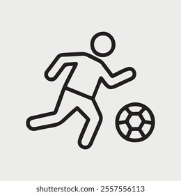  Football player vector icon. Symbol in Line Art Style for Design, Presentation, Website or Apps Elements, Logo, Vector illustration.