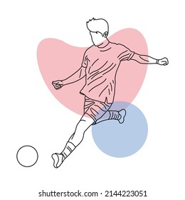 football player. vector illustration.  line art