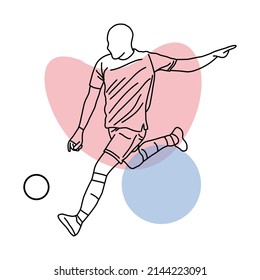 football player. vector illustration.  line art