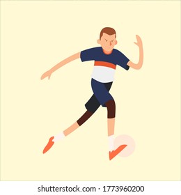 Football player vector illustration. Soccer character concept design in flat style