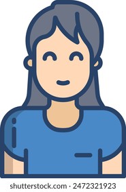 Football Player woman linear color vector illustration