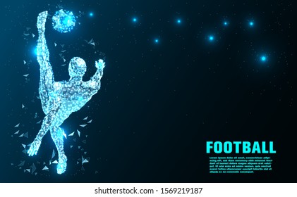 Football player.Abstract Technology.the future of Artificial intelligence.Sport Futuristic concept.design.Vector illustration.
