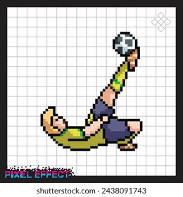 football players in 8 bit pixel style