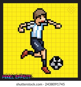 football players in 8 bit pixel style