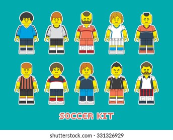 Football players in club football form. Different kinds of sport football jersey. European Championship. Euro 2016.