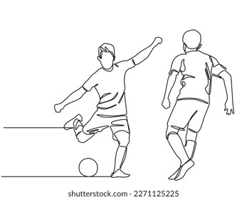 football players continue vector line drawing 