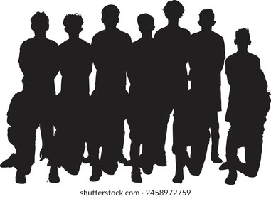 Football players in the field for vector illustration. 