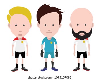 Football players, and goalkeeper.  