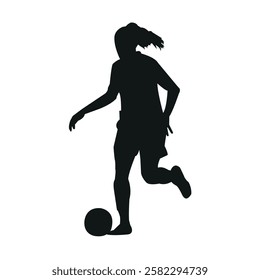 Football players playing forward stock image photo vector art silhouette template background