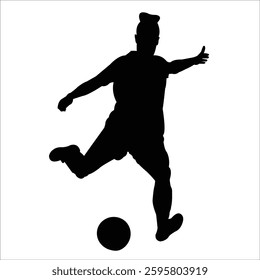 Football players playing forward stock image photo vector art silhouette template background