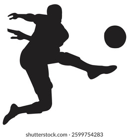 Football players playing forward stock image photo vector art silhouette template background