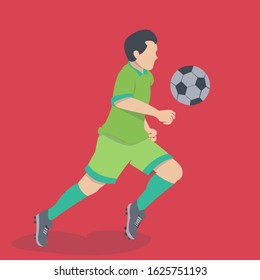 football players receive the ball. flat design vector illustration.