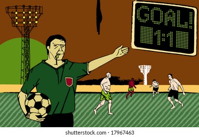 Football players and referee