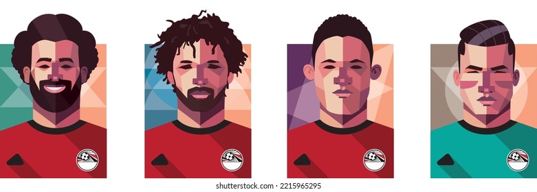 Football players, set of Egyptian football players