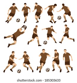 Football players silhouettes. Vector illustration