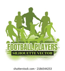 Football players silhouettes vector illustration.