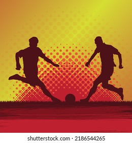 Football players silhouettes vector illustration.
