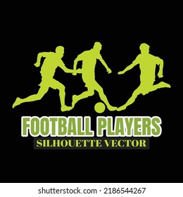 Football players silhouettes vector illustration.